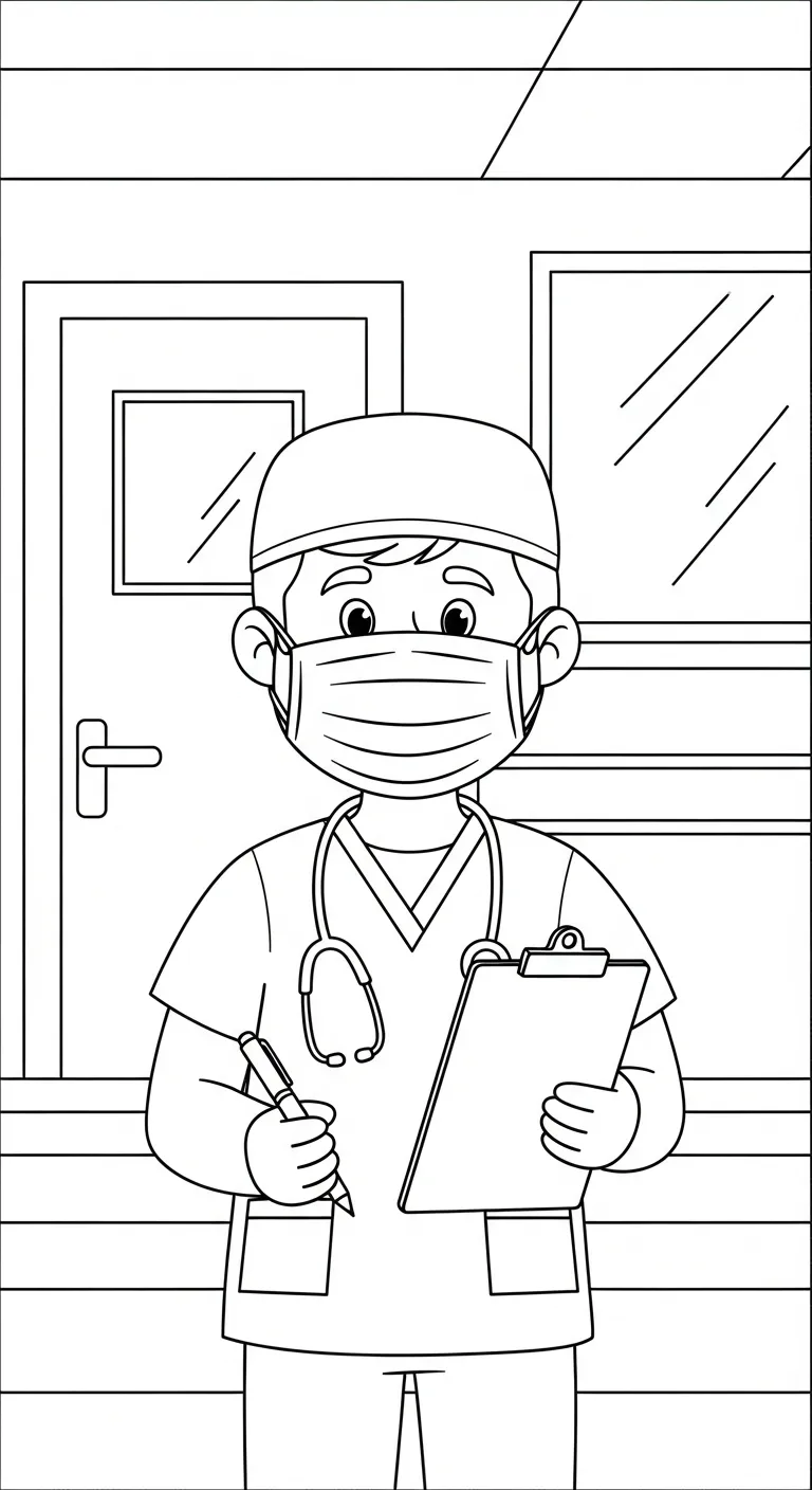 hình tô màu Tranh Tô Màu Bệnh Viện cho bé 8 tuổi miễn phí