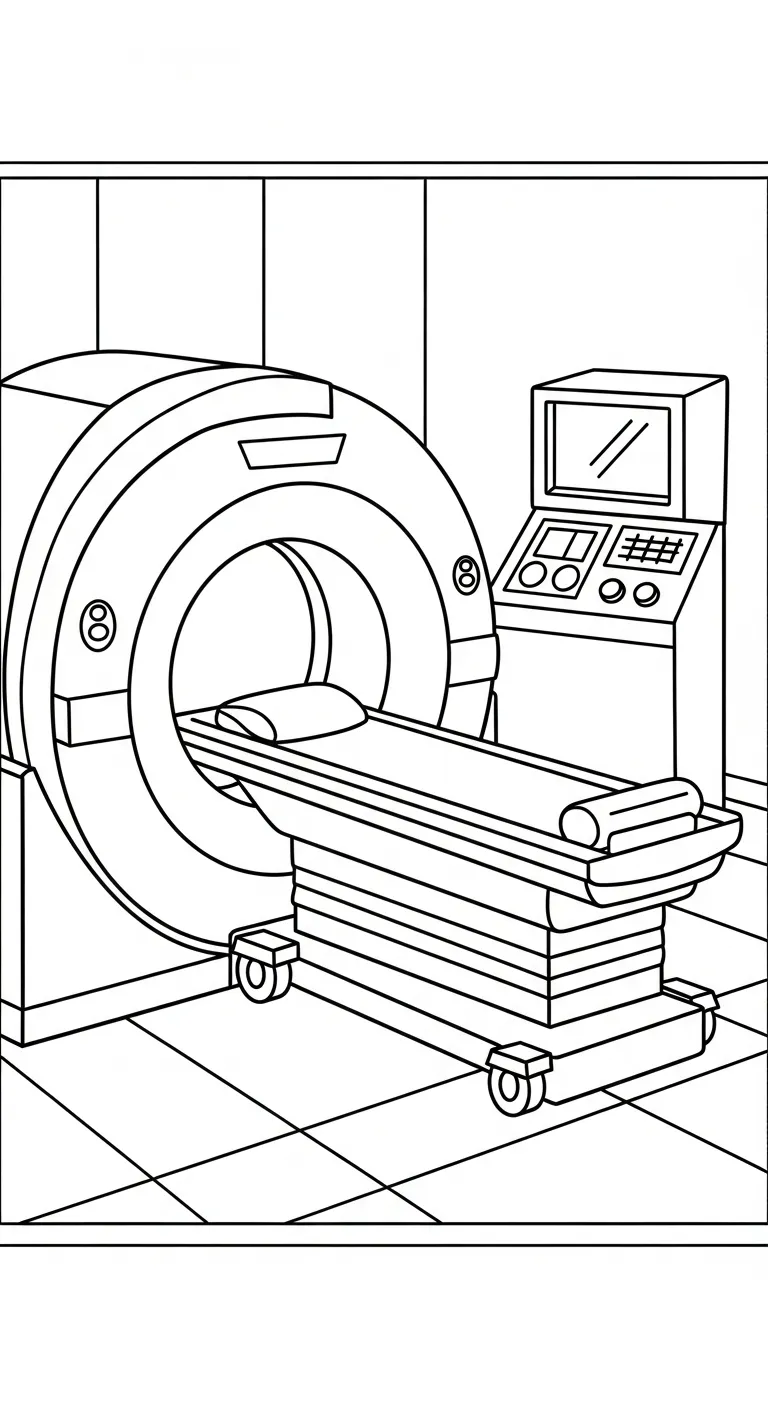file tranh tô màu Tranh Tô Màu Bệnh Viện cho bé 4-5 tuổi