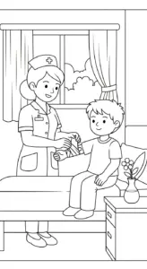 tải tranh tô màu Tranh Tô Màu Bệnh Viện cho bé