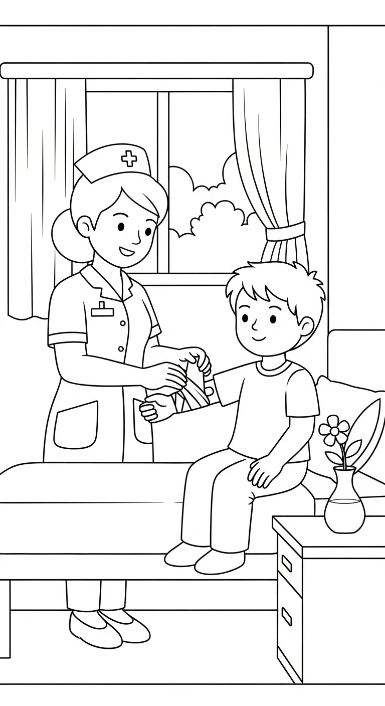 tải tranh tô màu Tranh Tô Màu Bệnh Viện cho bé