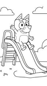 download hình tô màu Bluey miễn phí