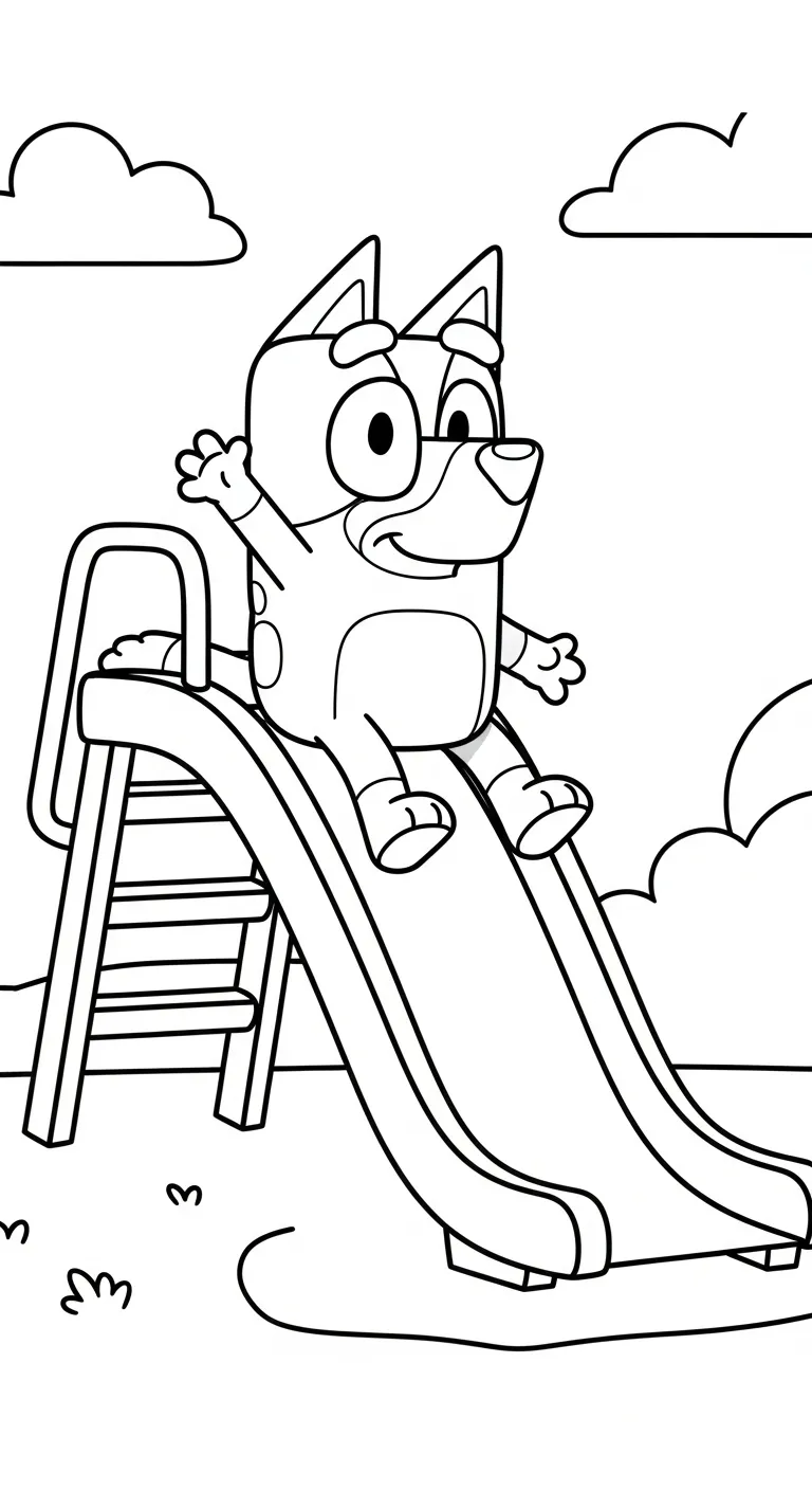download hình tô màu Bluey miễn phí