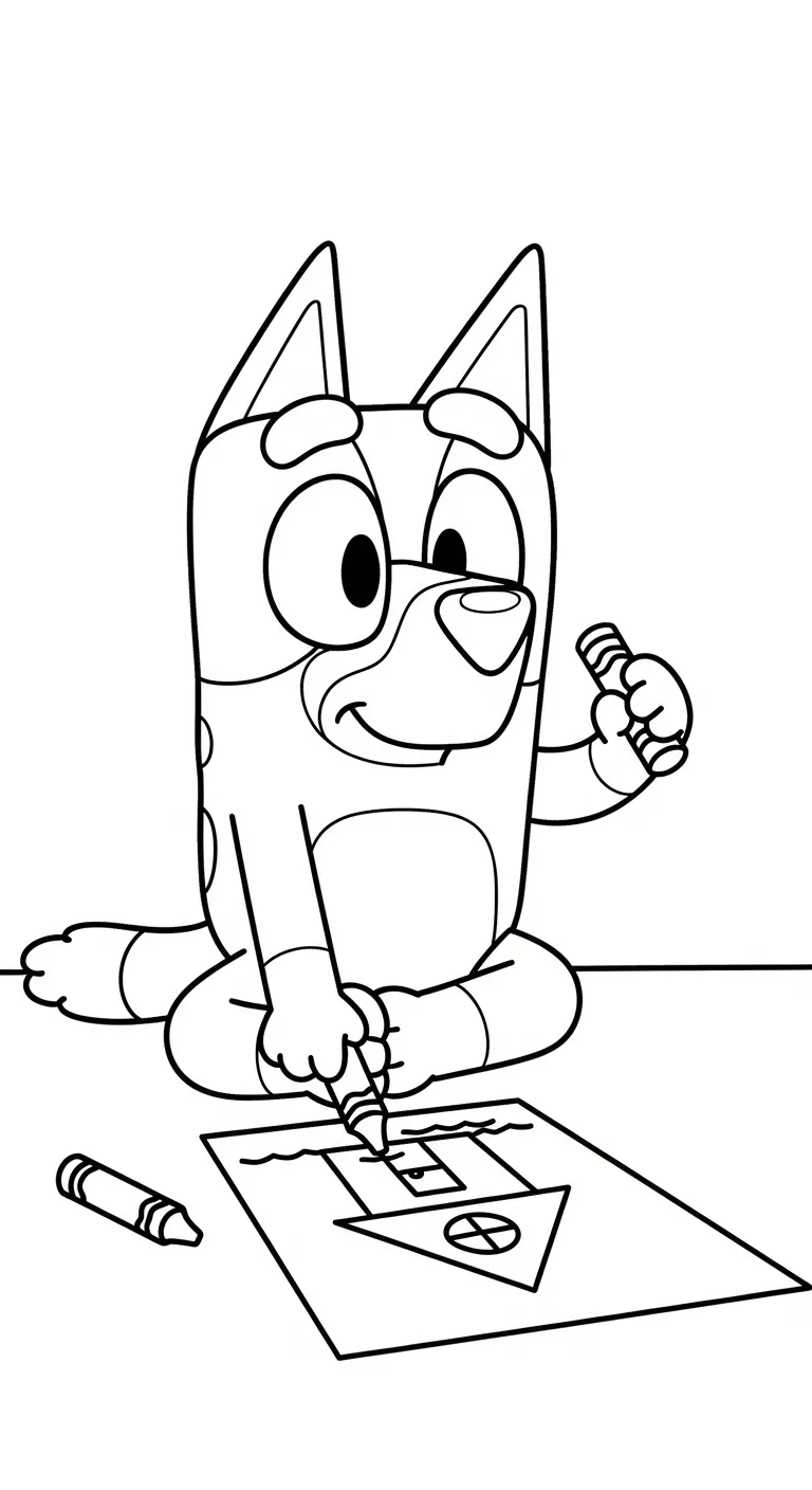 tải tranh tô màu Bluey