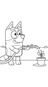 tranh tô màu Bluey cho bé 4 tuổi miễn phí