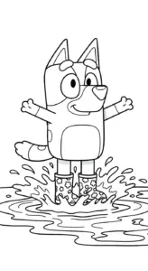 in hình tô màu Bluey cho bé 7 tuổi