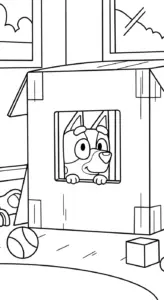 in hình tô màu Bluey cho bé 3 tuổi