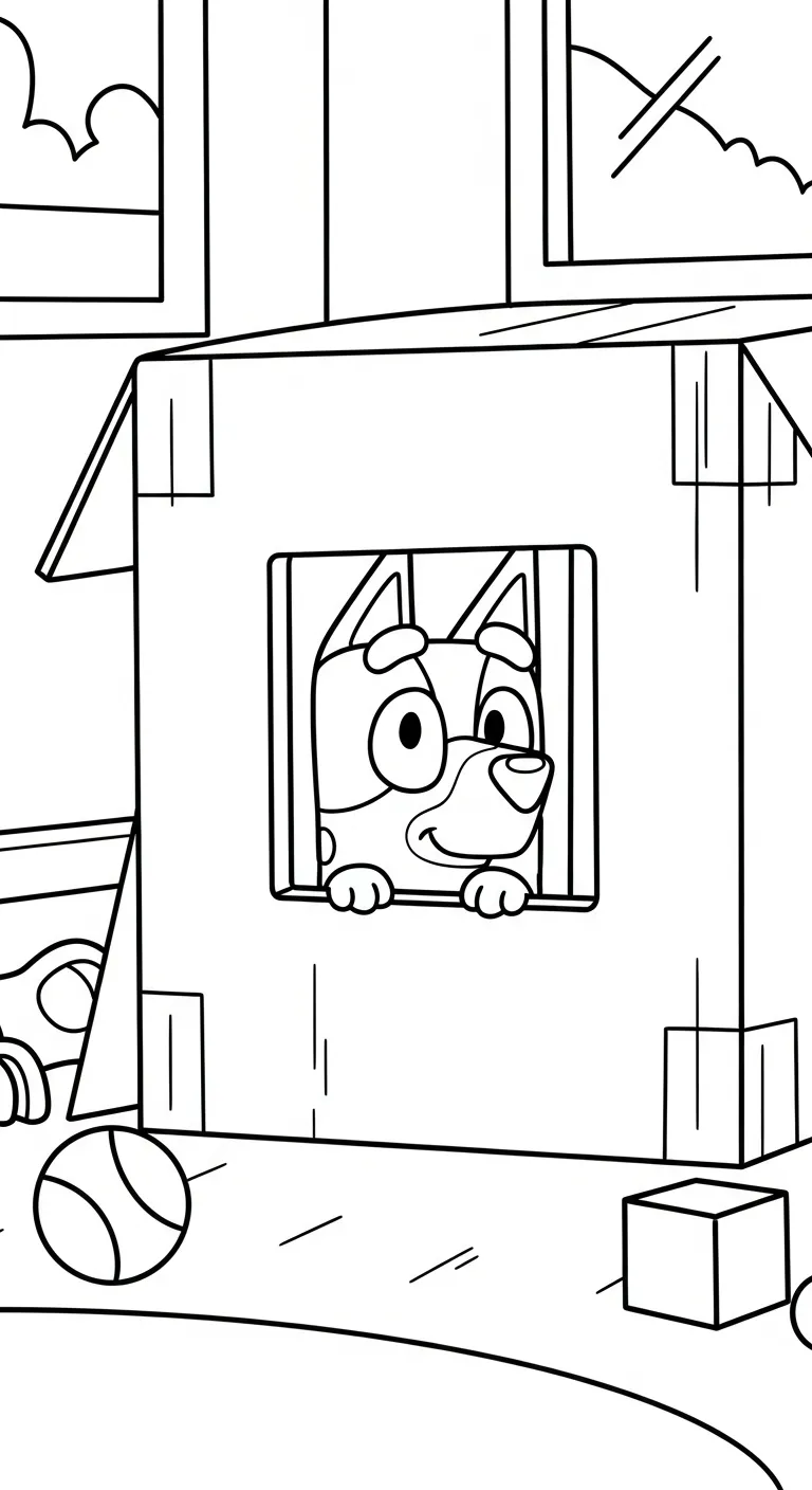 in hình tô màu Bluey cho bé 3 tuổi