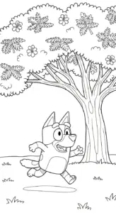 hình tô màu Bluey cho bé 5 tuổi miễn phí