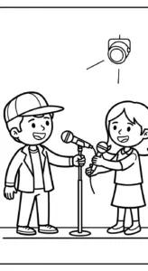 tranh tô màu Ca Sĩ cho bé 7 tuổi