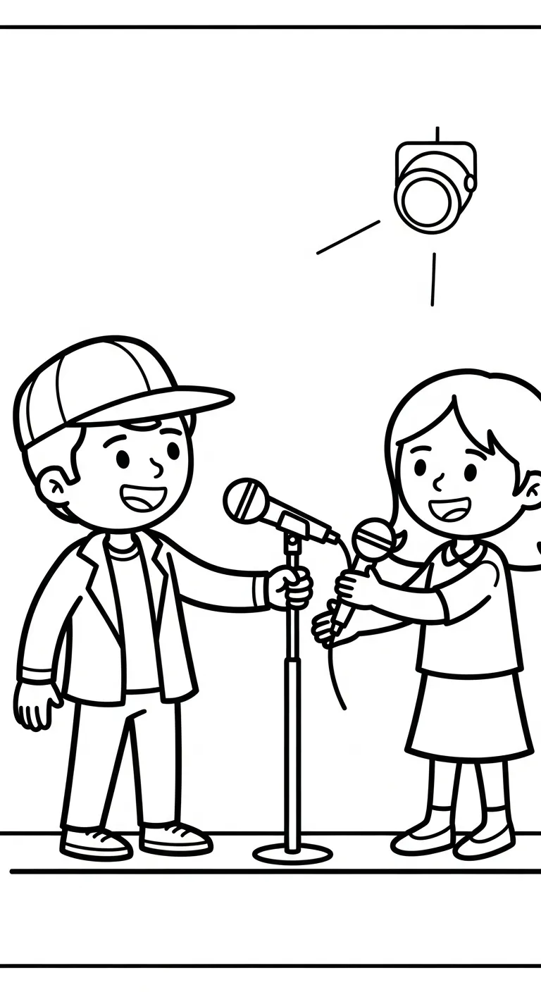 tranh tô màu Ca Sĩ cho bé 7 tuổi