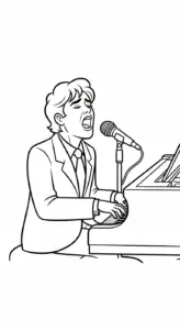 tranh tô màu Ca Sĩ cho bé 7 tuổi miễn phí
