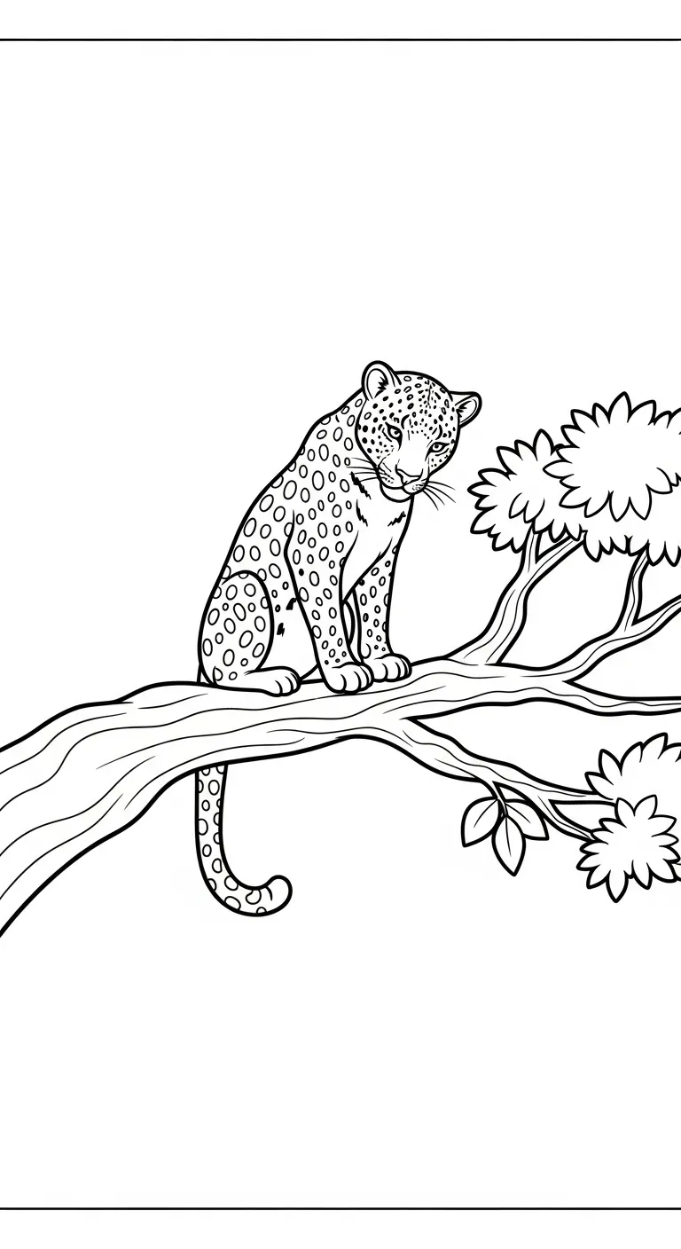 hình tô màu Con Báo cho bé 6 tuổi