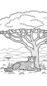 file pdf hình tô màu Con Báo cho bé