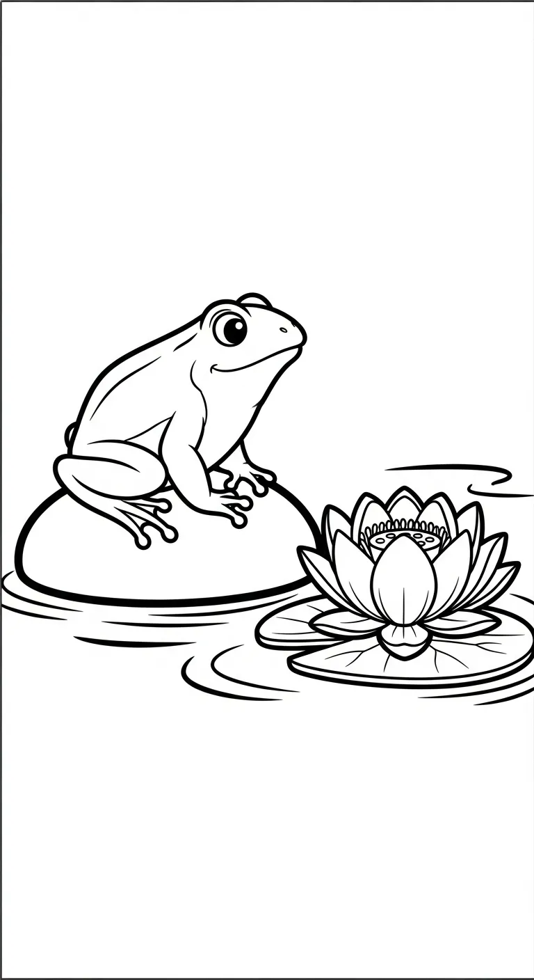 tranh tô màu Con Ếch cho bé 3 tuổi miễn phí