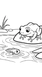 tranh tô màu Con Ếch cho bé 8 tuổi miễn phí