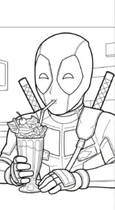 in tranh tô màu Deadpool cho bé 5 tuổi