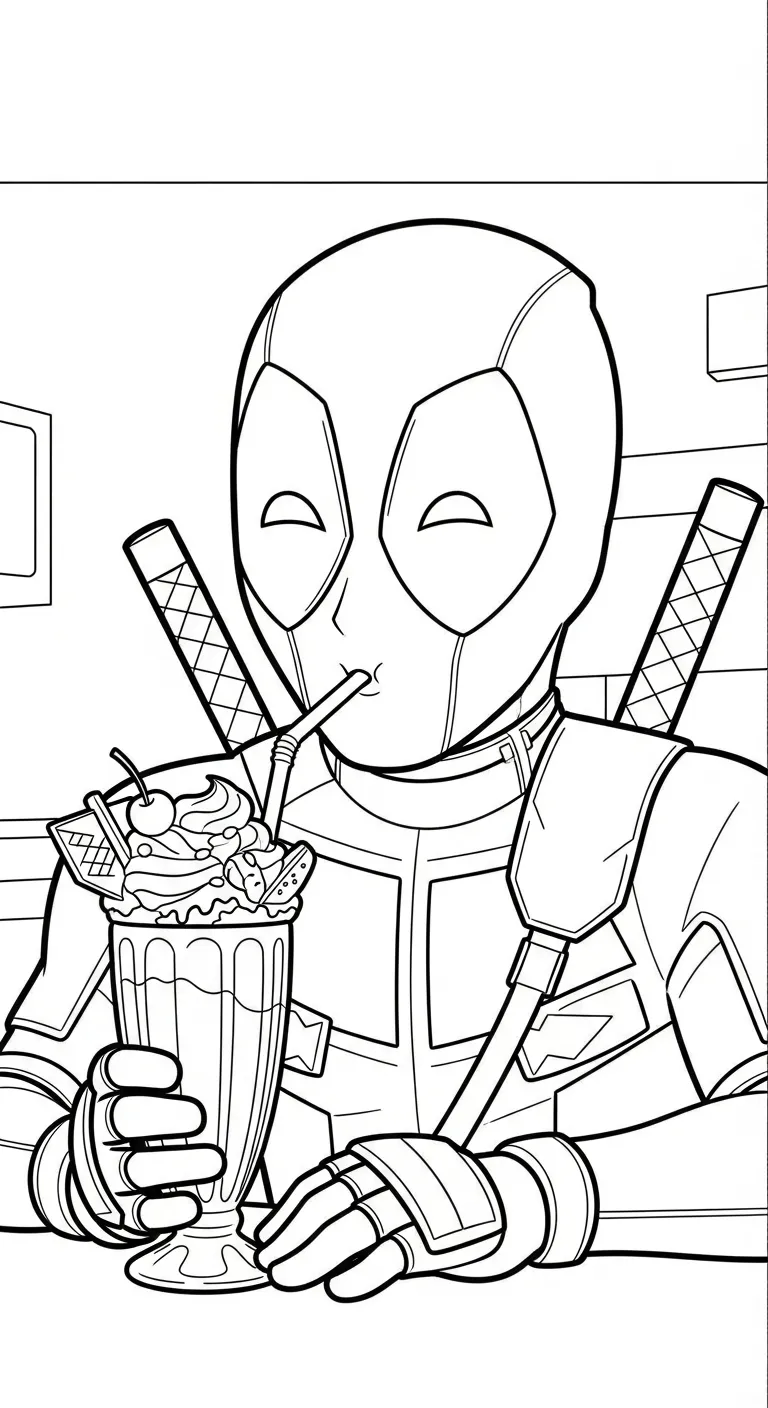 in tranh tô màu Deadpool cho bé 5 tuổi