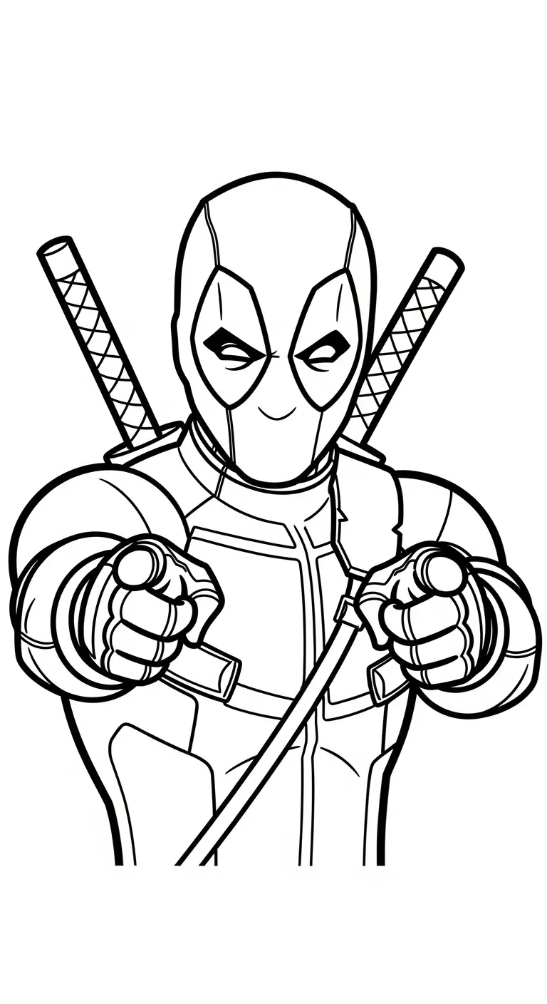 hình tô màu Deadpool cho bé 8 tuổi miễn phí