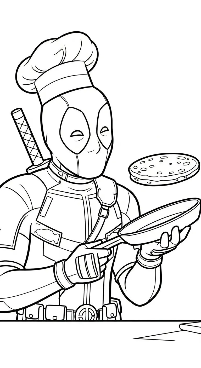 file tranh tô màu Deadpool cho bé in