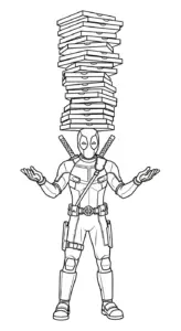 in tranh tô màu Deadpool