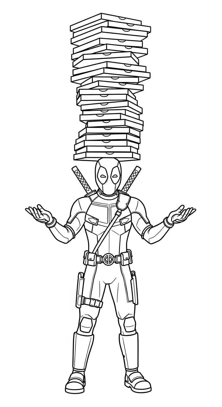 in tranh tô màu Deadpool