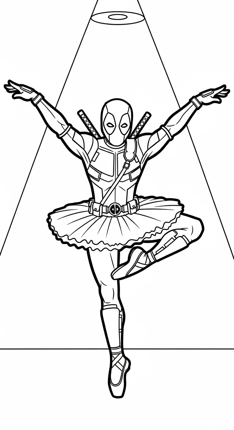 in hình tô màu Deadpool cho bé 7 tuổi