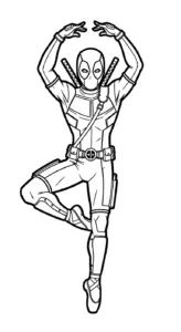 file pdf hình tô màu Deadpool cho bé