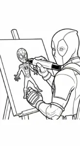 in tranh tô màu Deadpool cho bé 3 tuổi