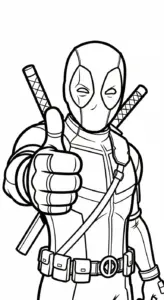 hình tô màu Deadpool cho bé 4 tuổi miễn phí