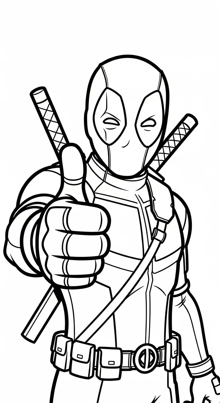 hình tô màu Deadpool cho bé 4 tuổi miễn phí 1
