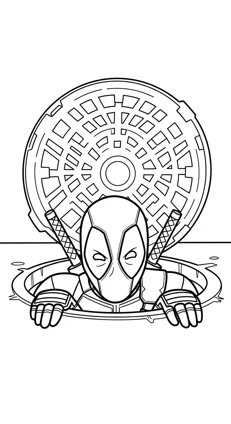 hình tô màu Deadpool cho bé 7 tuổi miễn phí