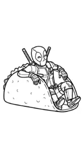 mẫu tranh tô màu Deadpool cho bé