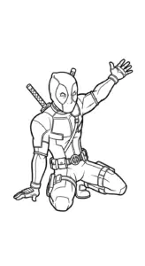 in tranh tô màu Deadpool cho bé 7 tuổi