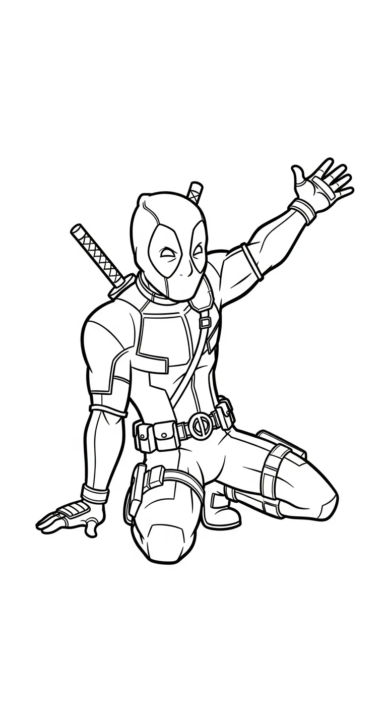 in tranh tô màu Deadpool cho bé 7 tuổi