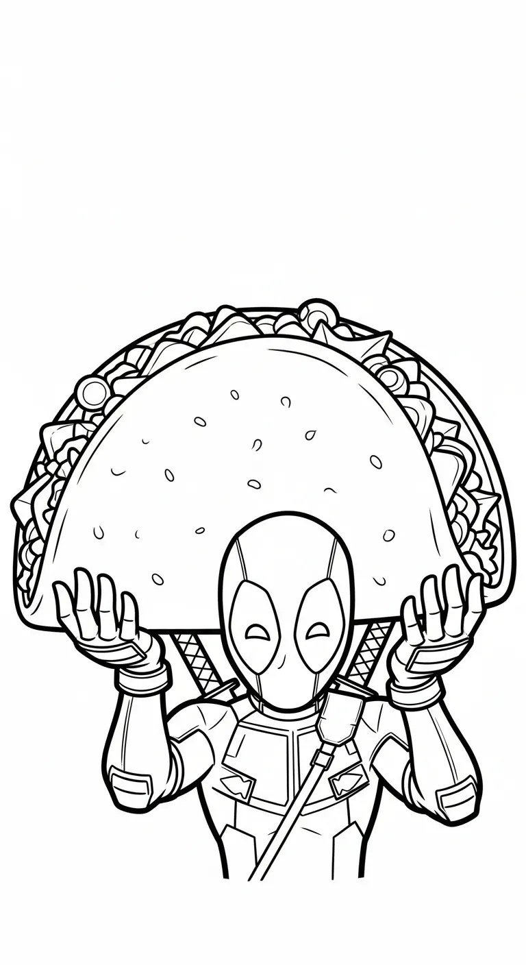 tải file hình tô màu Deadpool