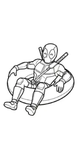 hình tô màu Deadpool cho bé 4 tuổi miễn phí