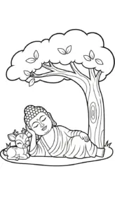 tranh tô màu Đức Phật cho bé 7 tuổi miễn phí