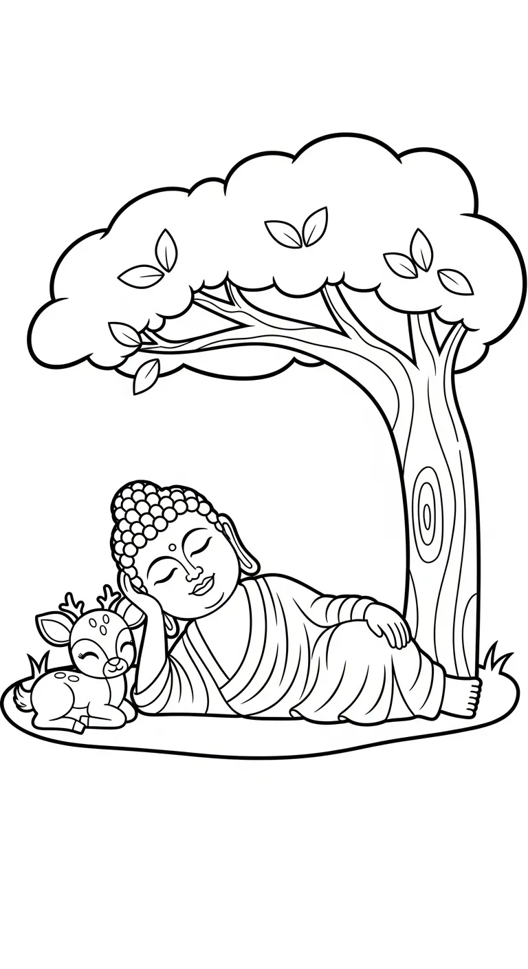 tranh tô màu Đức Phật cho bé 7 tuổi miễn phí