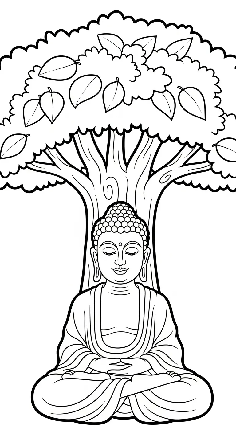 hình tô màu Đức Phật cho bé 7 tuổi 1