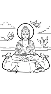 hình tô màu Đức Phật cho bé 3 tuổi