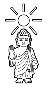 mẫu in tranh tô màu Đức Phật cho bé