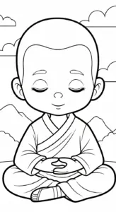 tải hình tô màu Đức Phật cho bé miễn phí
