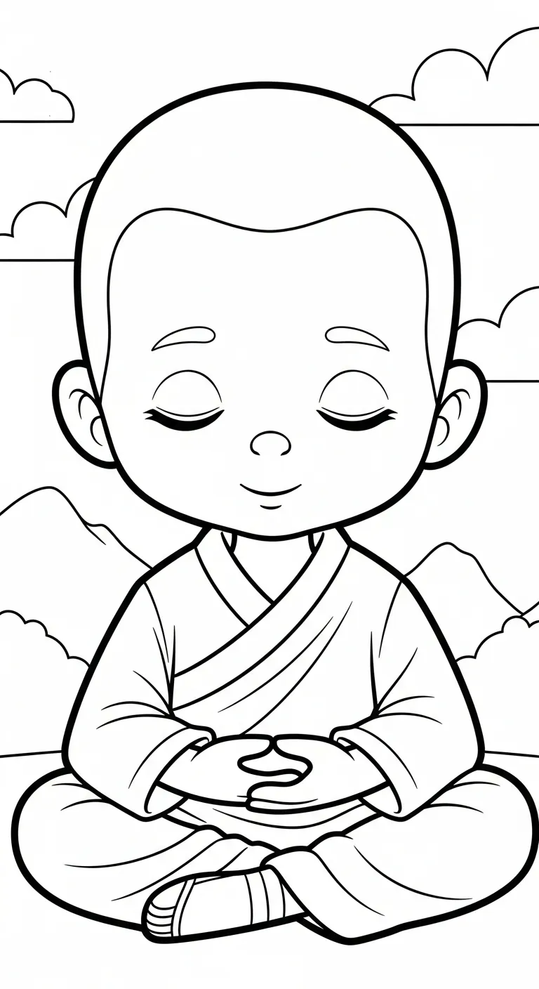 tải hình tô màu Đức Phật cho bé miễn phí