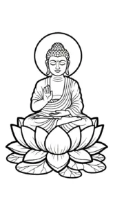 tranh tô màu Đức Phật cho bé 7 tuổi
