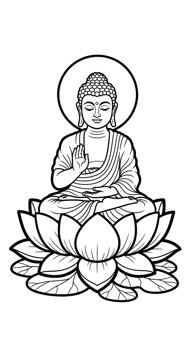 tranh tô màu Đức Phật cho bé 7 tuổi
