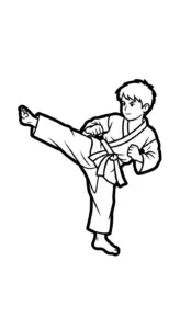 in hình tô màu Karate cho bé 5 tuổi
