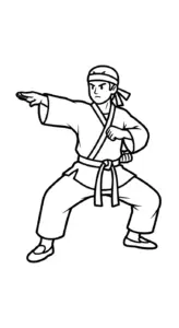 tải hình tô màu Karate cho bé