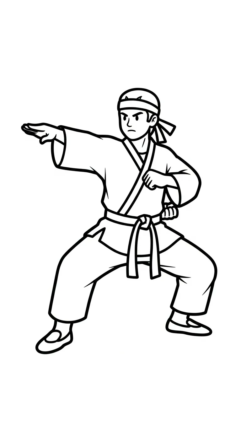 tải hình tô màu Karate cho bé