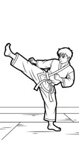 mẫu in tranh tô màu Karate cho bé