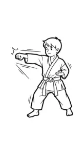 tải hình tô màu Karate miễn phí